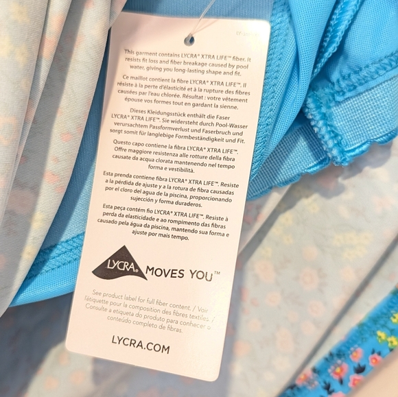New Lands’ End Plus 20W Turquoise Floral Tankini Swim Top & Skirted Bottom Plus - Picture 8 of 16